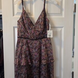 David's Bridal Black and Rose Colored  Sleeveless Semiformal Dress